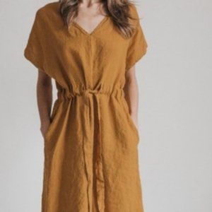 Dress Me Linen String Tie Waist Dress
